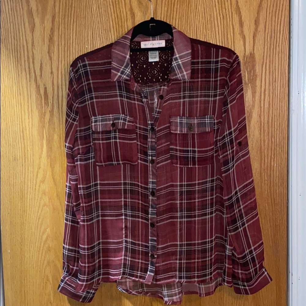 Sheer flannel top - Picture 2 of 9